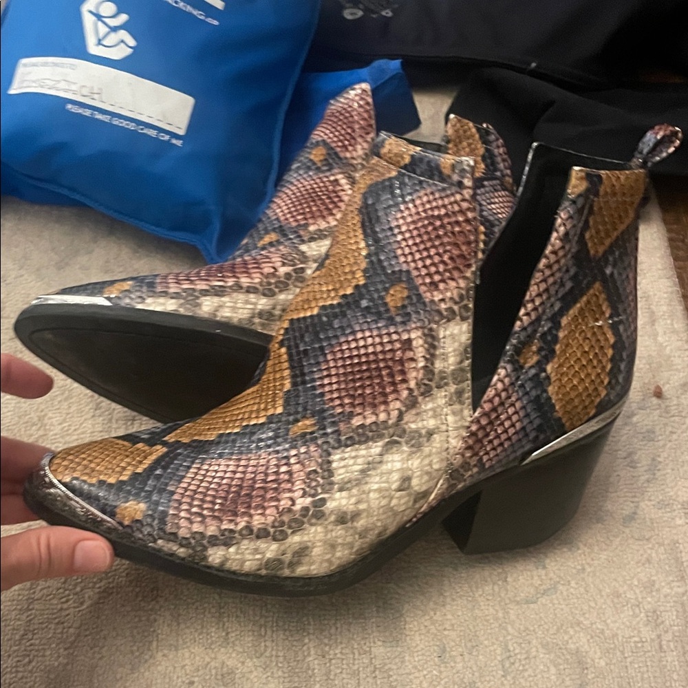 Jeffrey Campbell Multicolor Snakeskin Ankle Boots